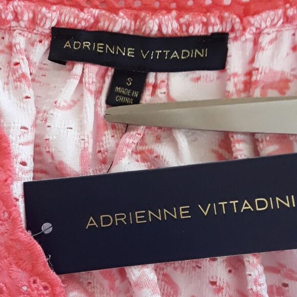 NWT Womens Sz S Pink Tropical Print Fairy Crochett Beachy Square Neck Top - Picture 3 of 10